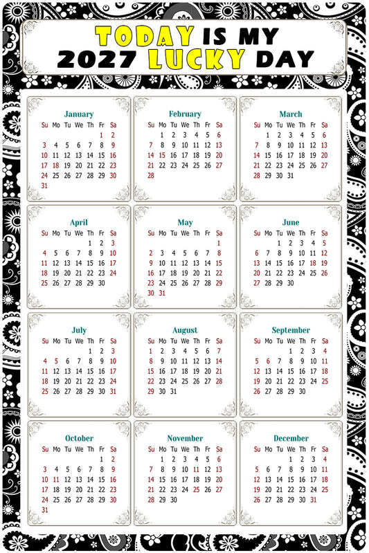 2027 Peel & Stick Calendar - Today is my Lucky Day Removable - 011