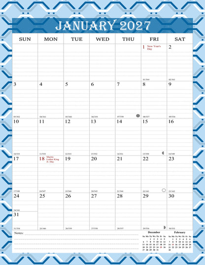 2026-2027 Wall Calendar Spiral-bound Twin-Wire Binding - 18 Months 8.5" x 11" 03