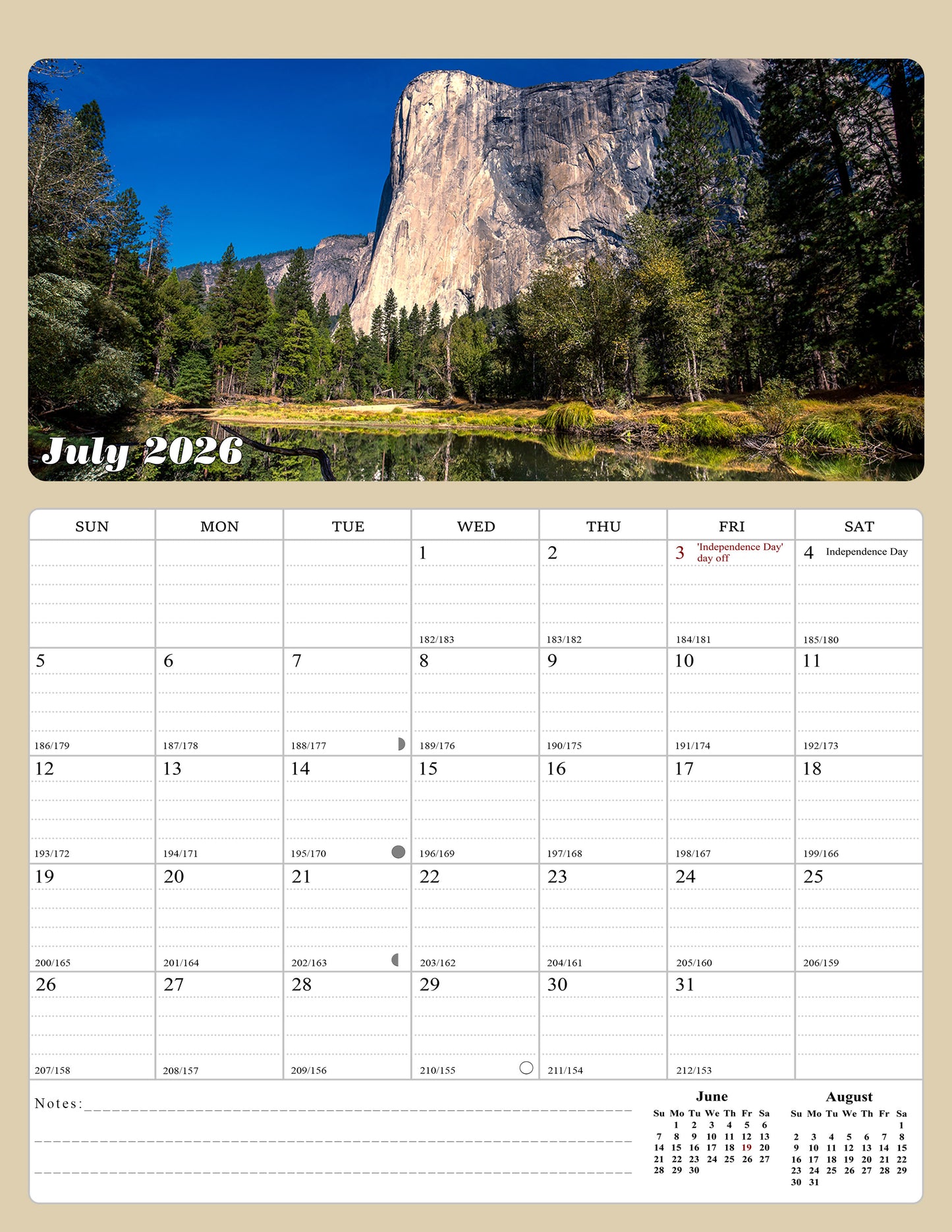 2026 - 2027 Calendar Magnetic Peel & Stick 18 Months 8.5" x 11" Outdoor