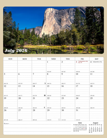 2026 - 2027 Calendar Magnetic Peel & Stick 18 Months 8.5" x 11" Outdoor