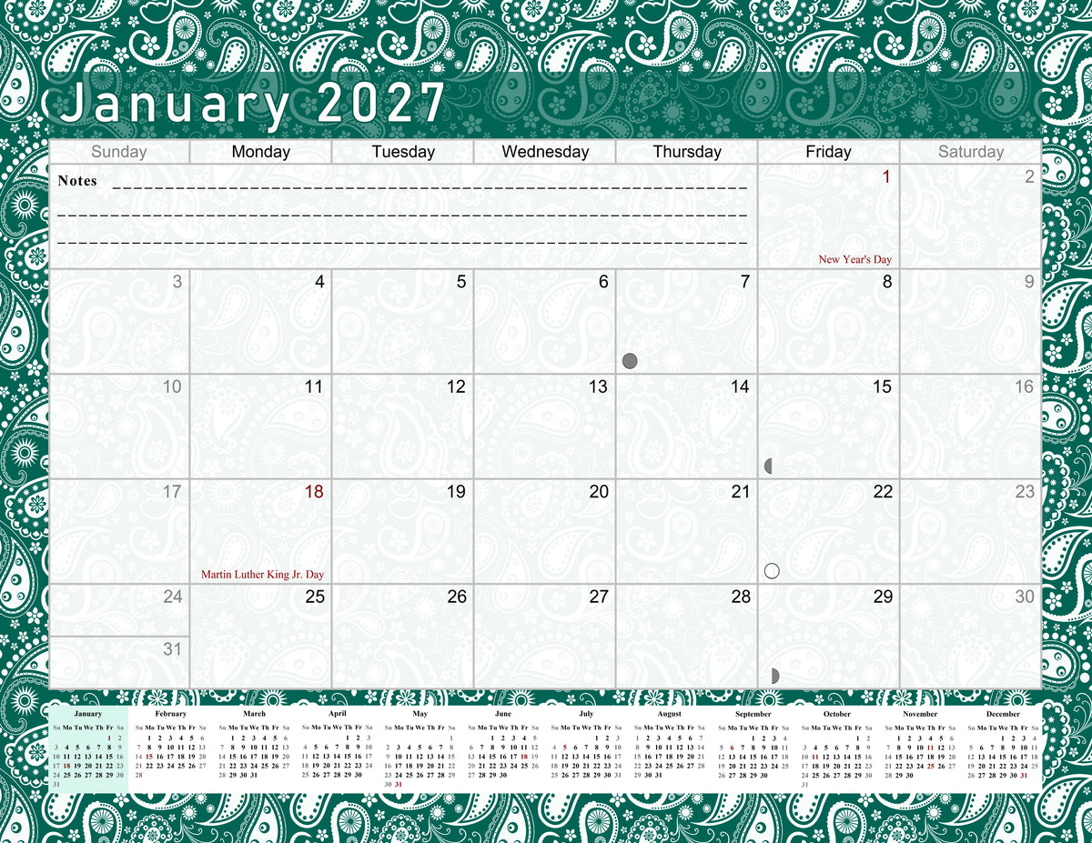 2026 - 2027 Student Calendar/Planner for 3-Ring Binder, Desk, or Wall - v024