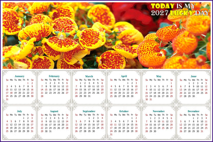 2027 Peel & Stick Calendar - Today is my Lucky Day - Removable, Repositionable - 013 (9"x 6")