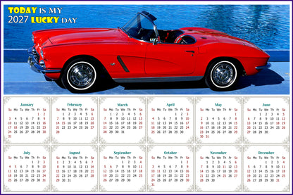 2027 Peel & Stick Calendar - Today is my Lucky Day - Removable, Repositionable - 048 (9"x 6")