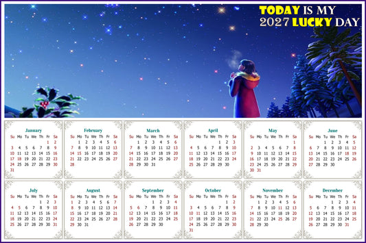 2027 Magnetic Calendar - Calendar Magnets - Today is my Lucky Day - Edition #28