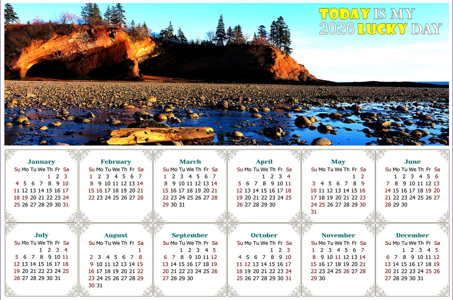2026 Magnetic Calendar - Calendar Magnets - Today is My Lucky Day (Shepholdy Bay)