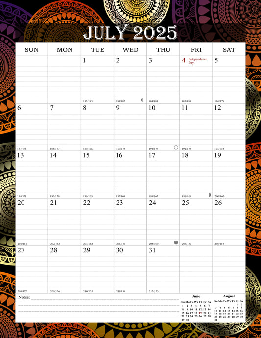 2025-2026 Wall Calendar Spiral-bound Twin-Wire Binding - 18 Months 8.5" x 11" 09