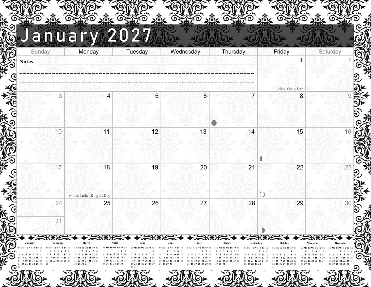 2026 - 2027 Student Calendar/Planner for 3-Ring Binder, Desk, or Wall - v008