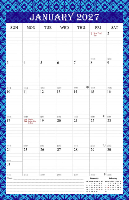 2027 Wall Calendar Spiral-Bound Twin-Wire Binding - 12 Months  14