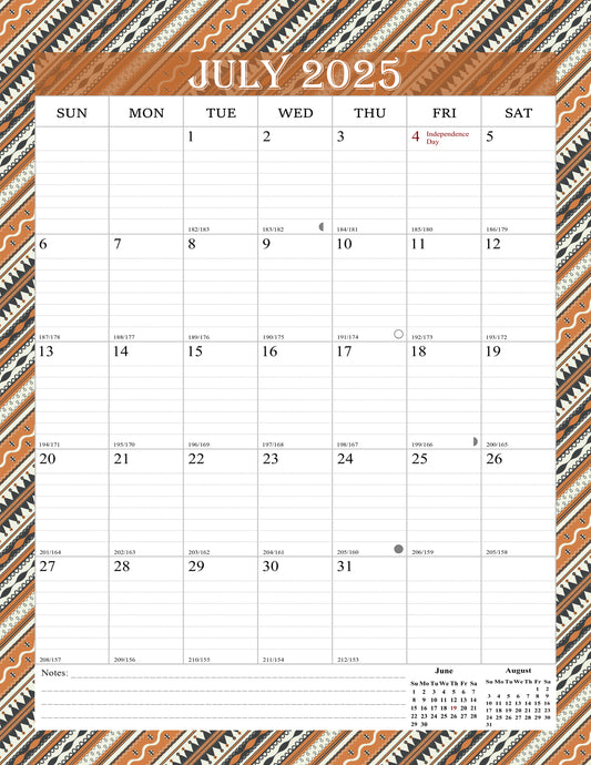 2025-2026 Wall Calendar Spiral-bound Twin-Wire Binding - 18 Months 8.5" x 11" 011