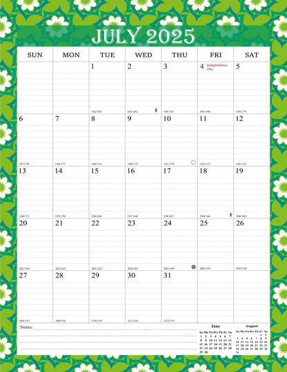 2025-2026 Wall Calendar Spiral-bound Twin-Wire Binding - 18 Months 8.5" x 11" 013