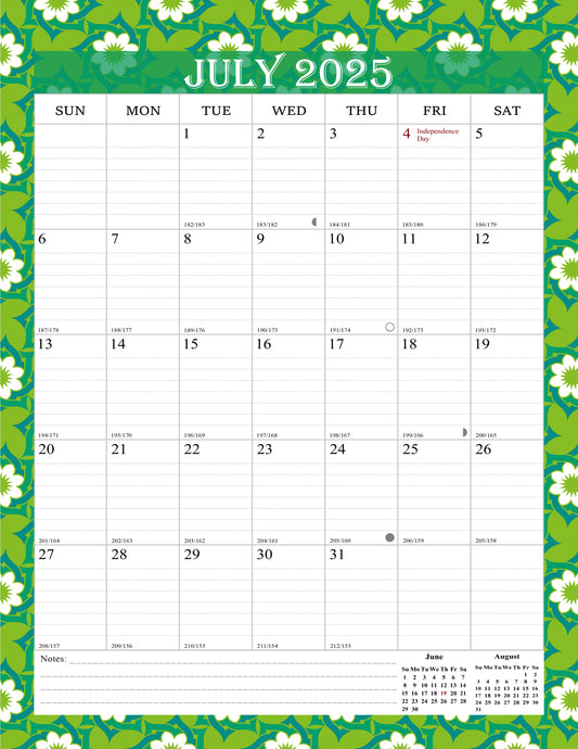 2025-2026 Wall Calendar Spiral-bound Twin-Wire Binding - 18 Months 8.5" x 11" 013