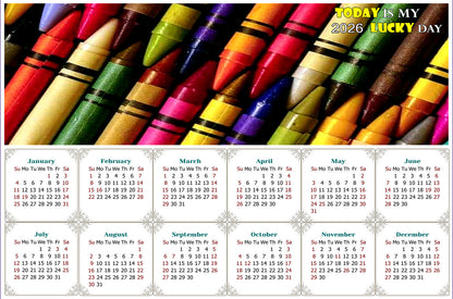2026 Peel & Stick Calendar - Today is my Lucky Day - Removable, Repositionable - 042 (9"x 6")