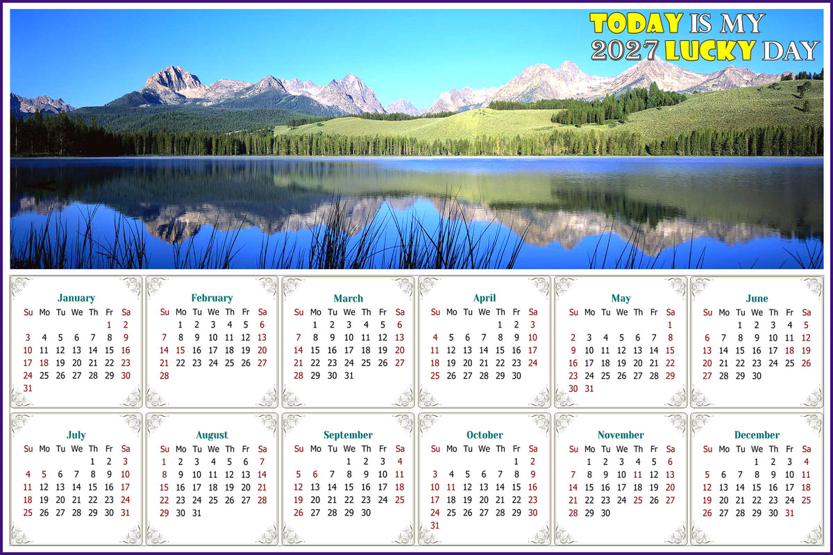 2027 Peel & Stick Calendar - Today is my Lucky Day - Removable, Repositionable - 015 (9"x 6")