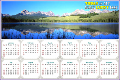 2027 Peel & Stick Calendar - Today is my Lucky Day - Removable, Repositionable - 015 (9"x 6")