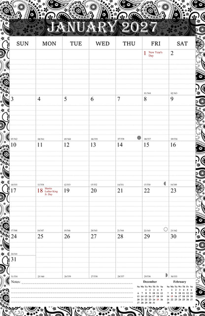 2027 Wall Calendar Spiral-Bound Twin-Wire Binding - 12 Months  06