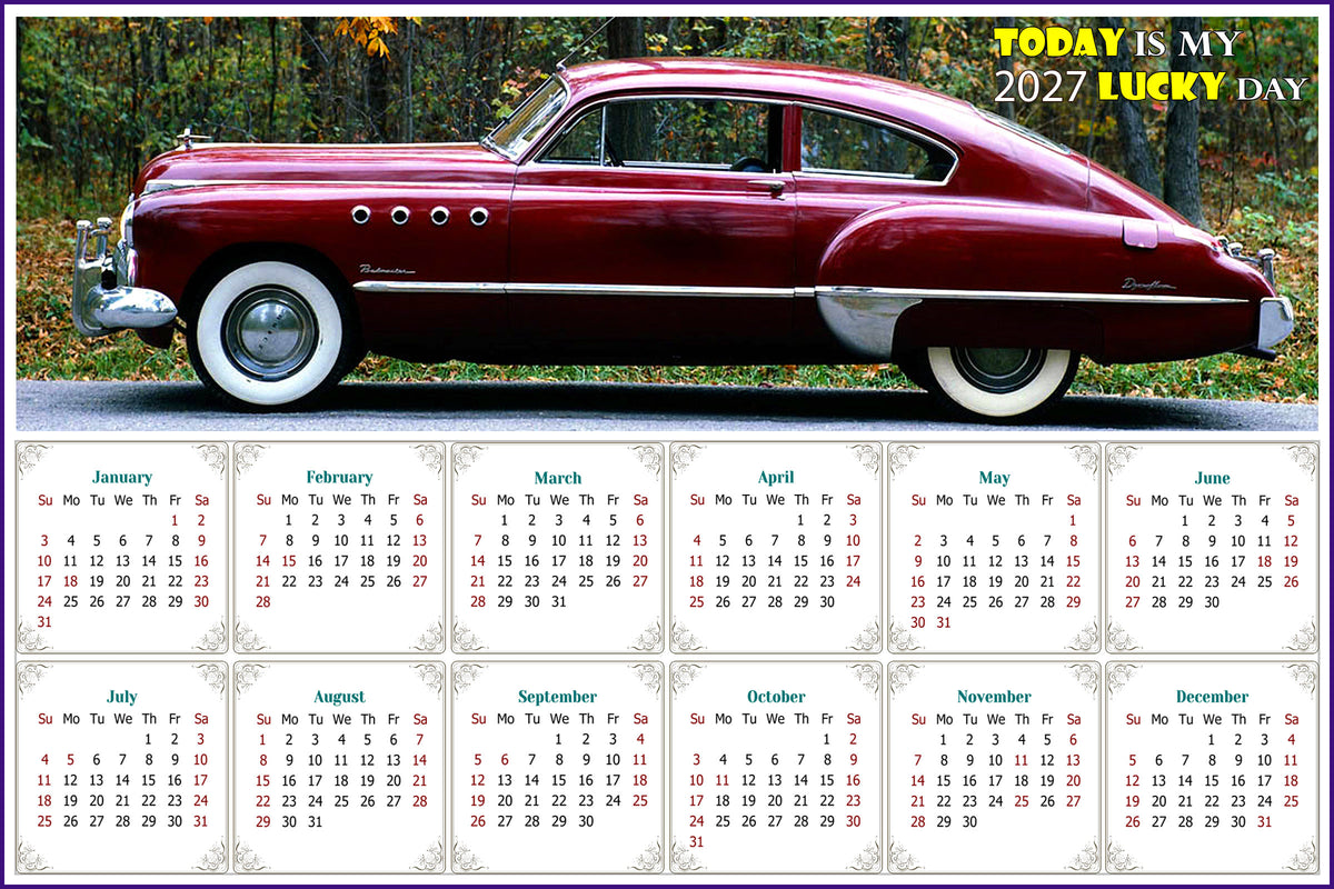 2027 Peel & Stick Calendar - Today is my Lucky Day - Removable, Repositionable - 047 (9"x 6")