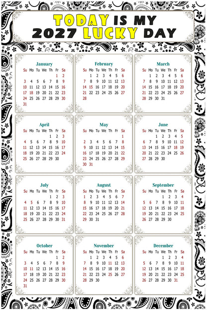 2027 Peel & Stick Calendar - Today is my Lucky Day Removable - 040