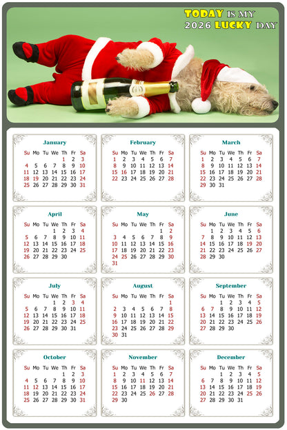 2026 Peel & Stick Calendar - Today is my Lucky Day Removable - Dogs 014 (9"x 6")
