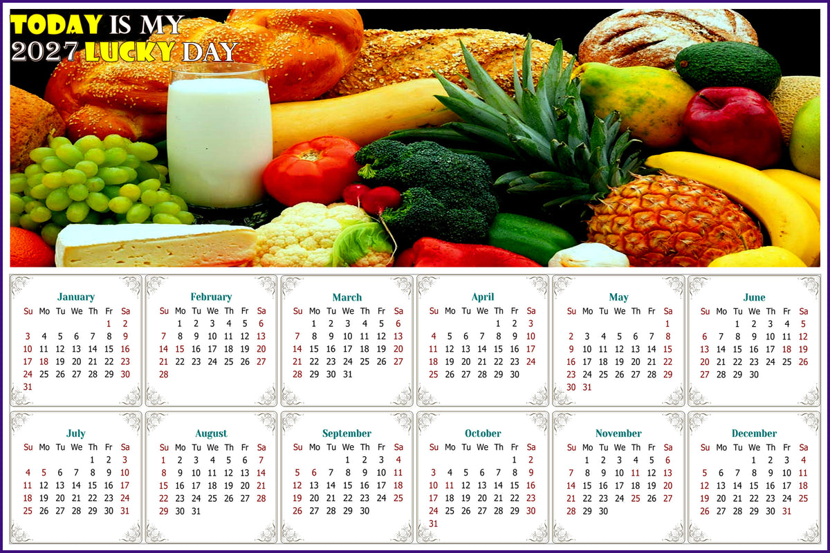 2027 Peel & Stick Calendar - Today is my Lucky Day - Removable, Repositionable - 041 (9"x 6")