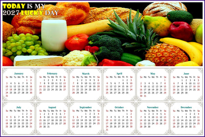 2027 Peel & Stick Calendar - Today is my Lucky Day - Removable, Repositionable - 041 (9"x 6")