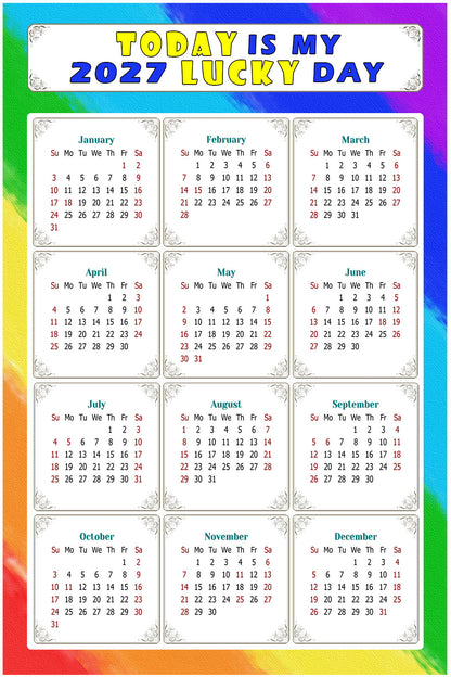 2027 Peel & Stick Calendar - Today is my Lucky Day Removable - 043