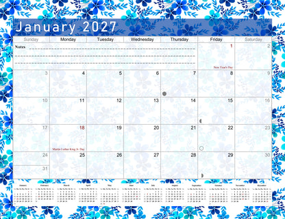 2026 - 2027 Student Calendar/Planner for 3-Ring Binder, Desk, or Wall - v022
