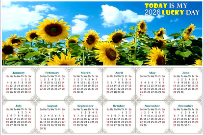2026 Peel & Stick Calendar - Today is my Lucky Day - Removable, Repositionable - 034 (9"x 6")