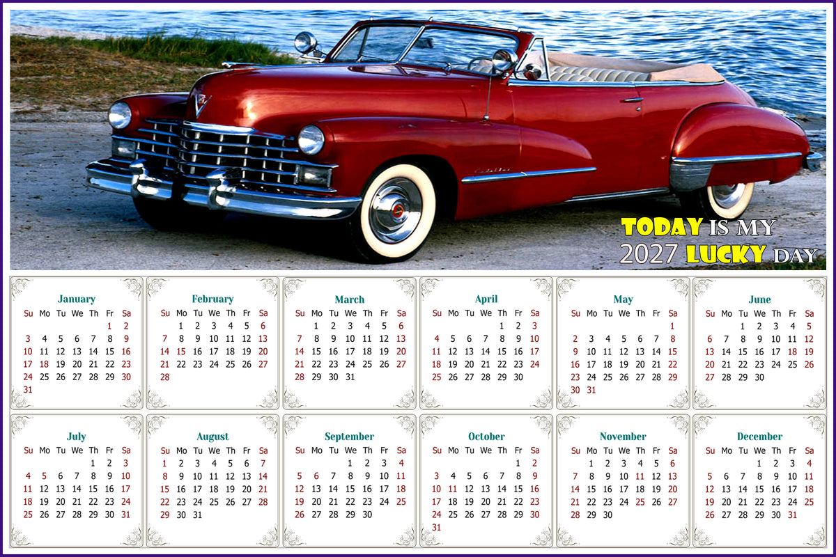 2027 Peel & Stick Calendar - Today is my Lucky Day - Removable, Repositionable - 044 (9"x 6")