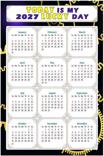 2027 Peel & Stick Calendar - Today is my Lucky Day Removable - 05