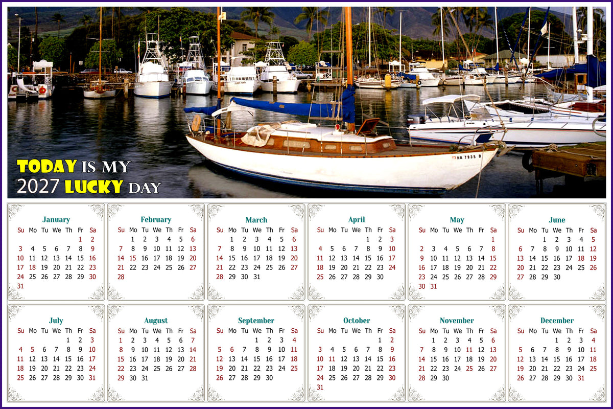 2027 Peel & Stick Calendar - Today is my Lucky Day - Removable, Repositionable - 049 (9"x 6")