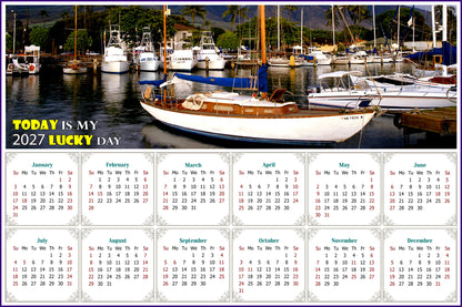 2027 Peel & Stick Calendar - Today is my Lucky Day - Removable, Repositionable - 049 (9"x 6")