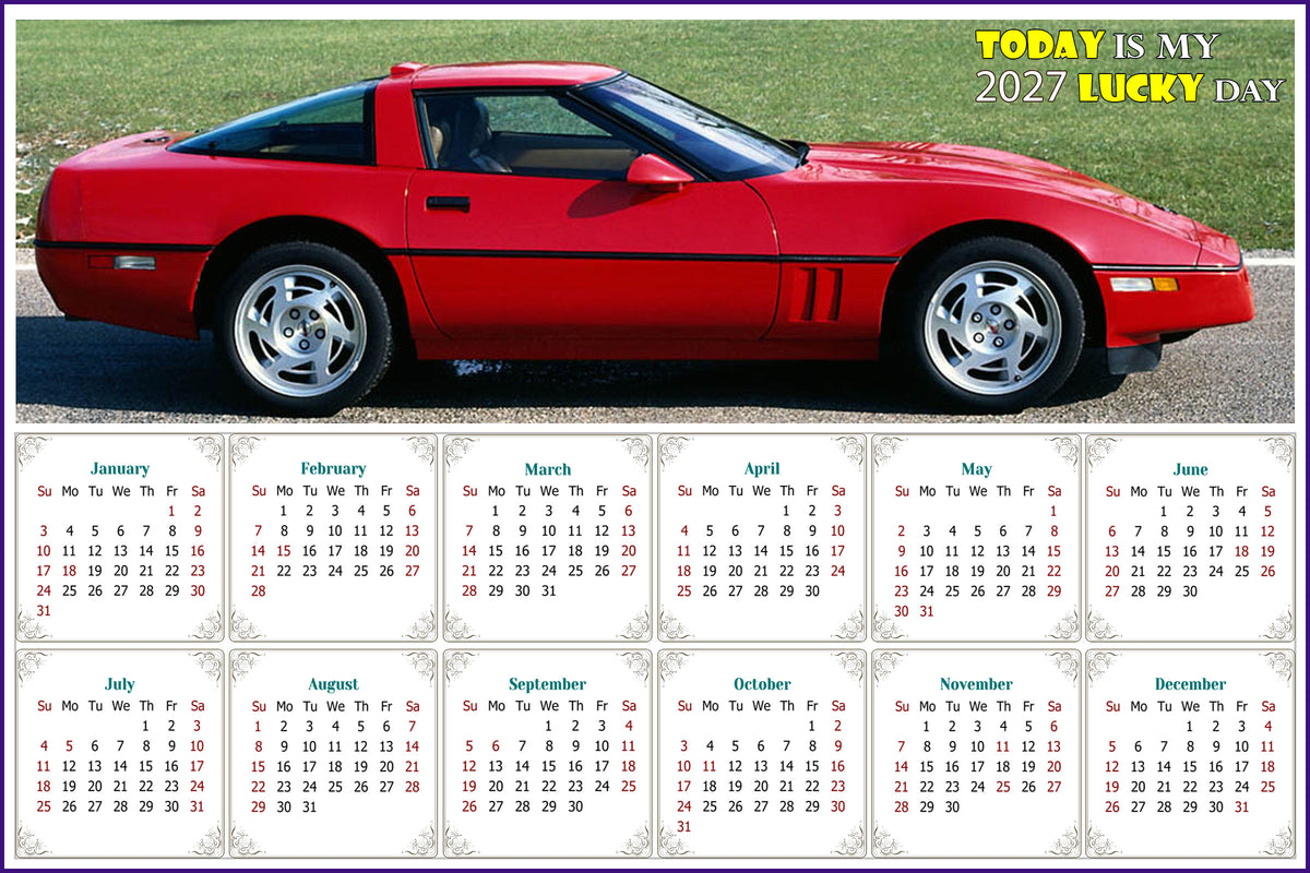 2027 Peel & Stick Calendar - Today is my Lucky Day - Removable, Repositionable - 046 (9"x 6")