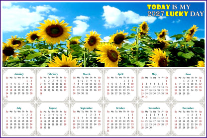 2027 Peel & Stick Calendar - Today is my Lucky Day - Removable, Repositionable - 034 (9"x 6")