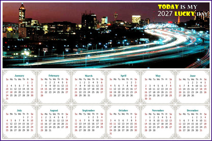2027 Peel & Stick Calendar - Today is my Lucky Day - Removable, Repositionable - 051 (9"x 6")