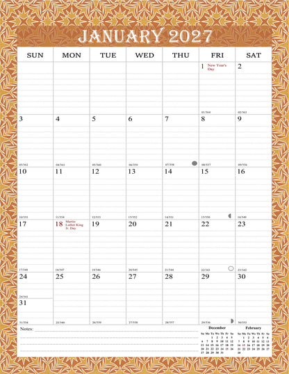 2026-2027 Wall Calendar Spiral-bound Twin-Wire Binding - 18 Months 8.5" x 11" 02