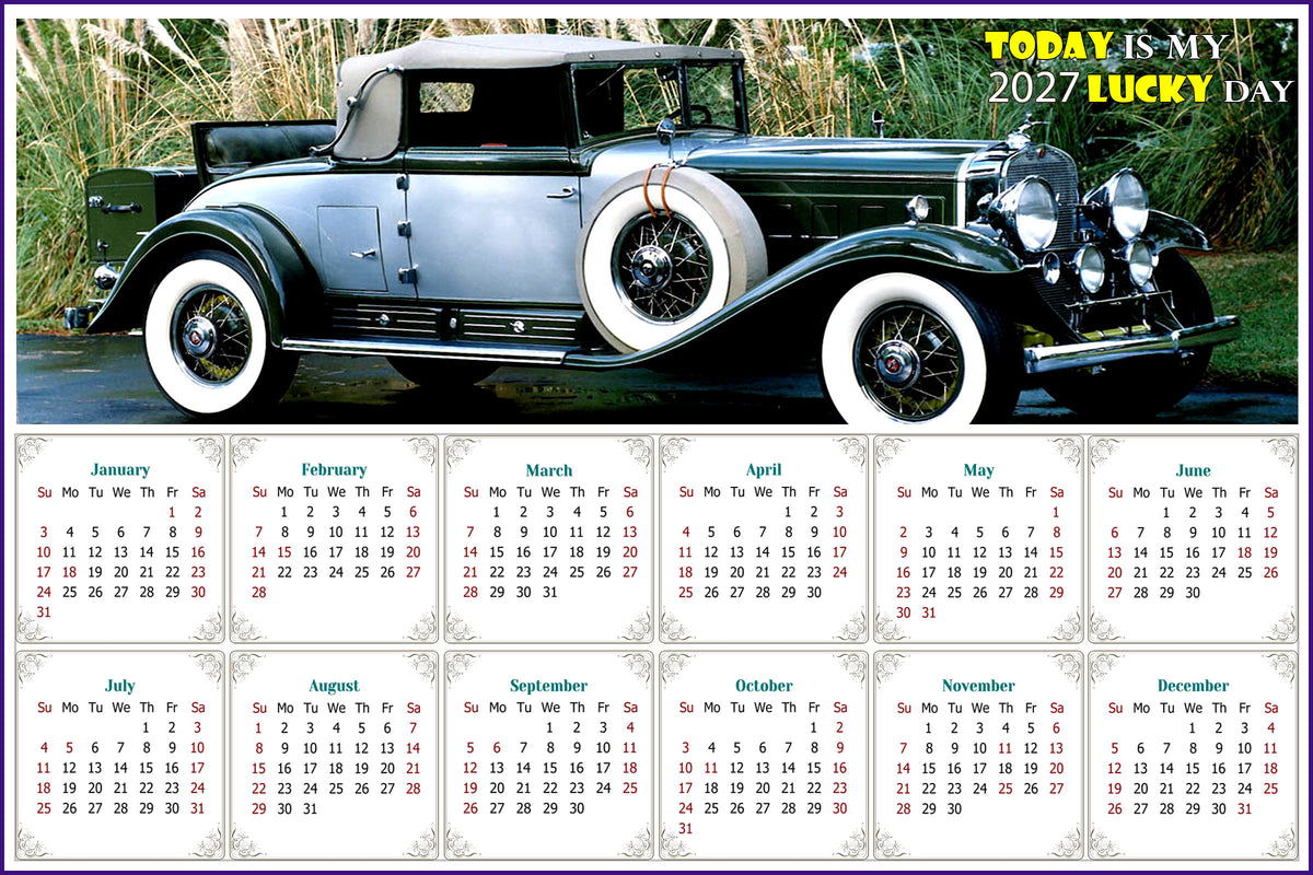 2027 Peel & Stick Calendar - Today is my Lucky Day - Removable, Repositionable - 045 (9"x 6")