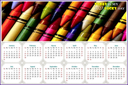 2027 Peel & Stick Calendar - Today is my Lucky Day - Removable, Repositionable - 042 (9"x 6")