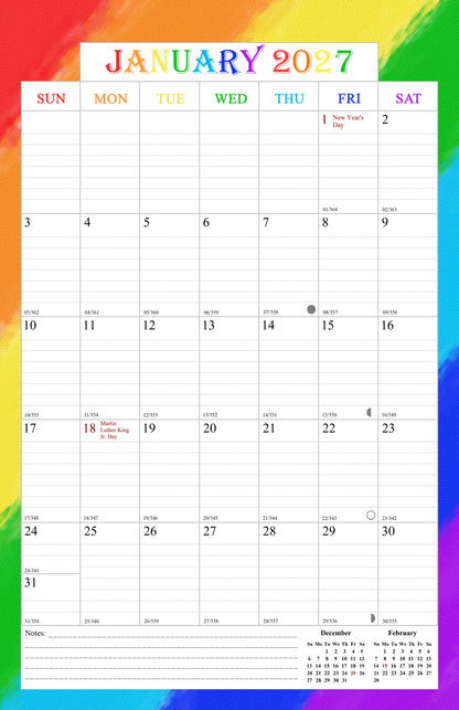 2027 Wall Calendar Spiral-Bound Twin-Wire Binding - 12 Months  07