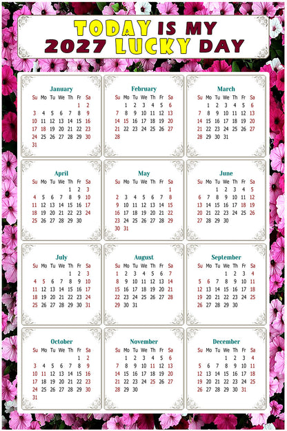 2027 Peel & Stick Calendar - Today is my Lucky Day Removable - 027