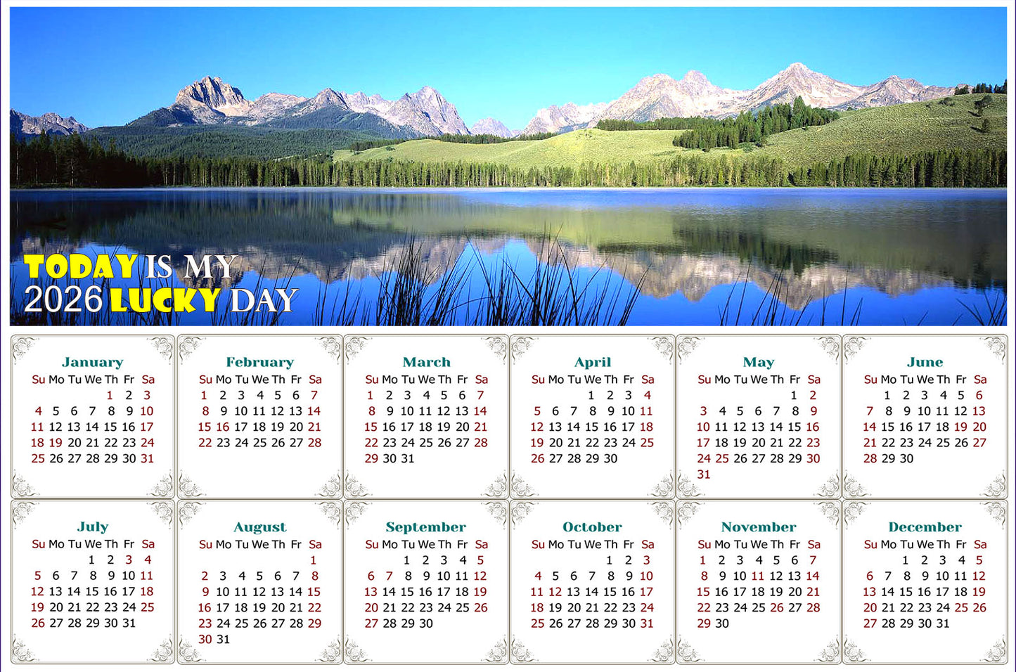 2026 Magnetic Calendar - Calendar Magnets - Today is My Lucky Day - Edition #15
