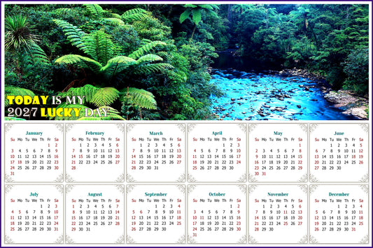 2027 Magnetic Calendar - Calendar Magnets - Today is My Lucky Day (Waipoua Kauri Reserve)