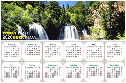 2026 Peel & Stick Calendar - Today is my Lucky Day - Removable, Repositionable - 030 (9"x 6")