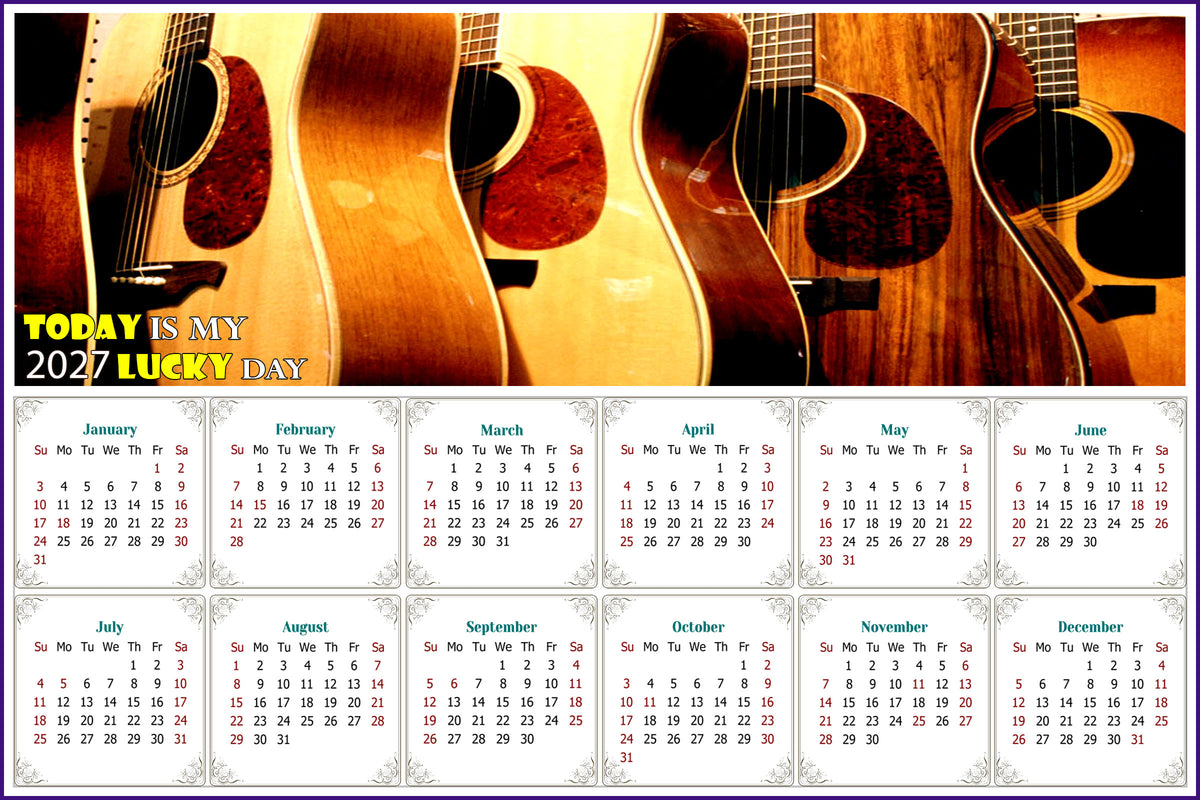 2027 Peel & Stick Calendar - Today is my Lucky Day - Removable, Repositionable - 043 (9"x 6")