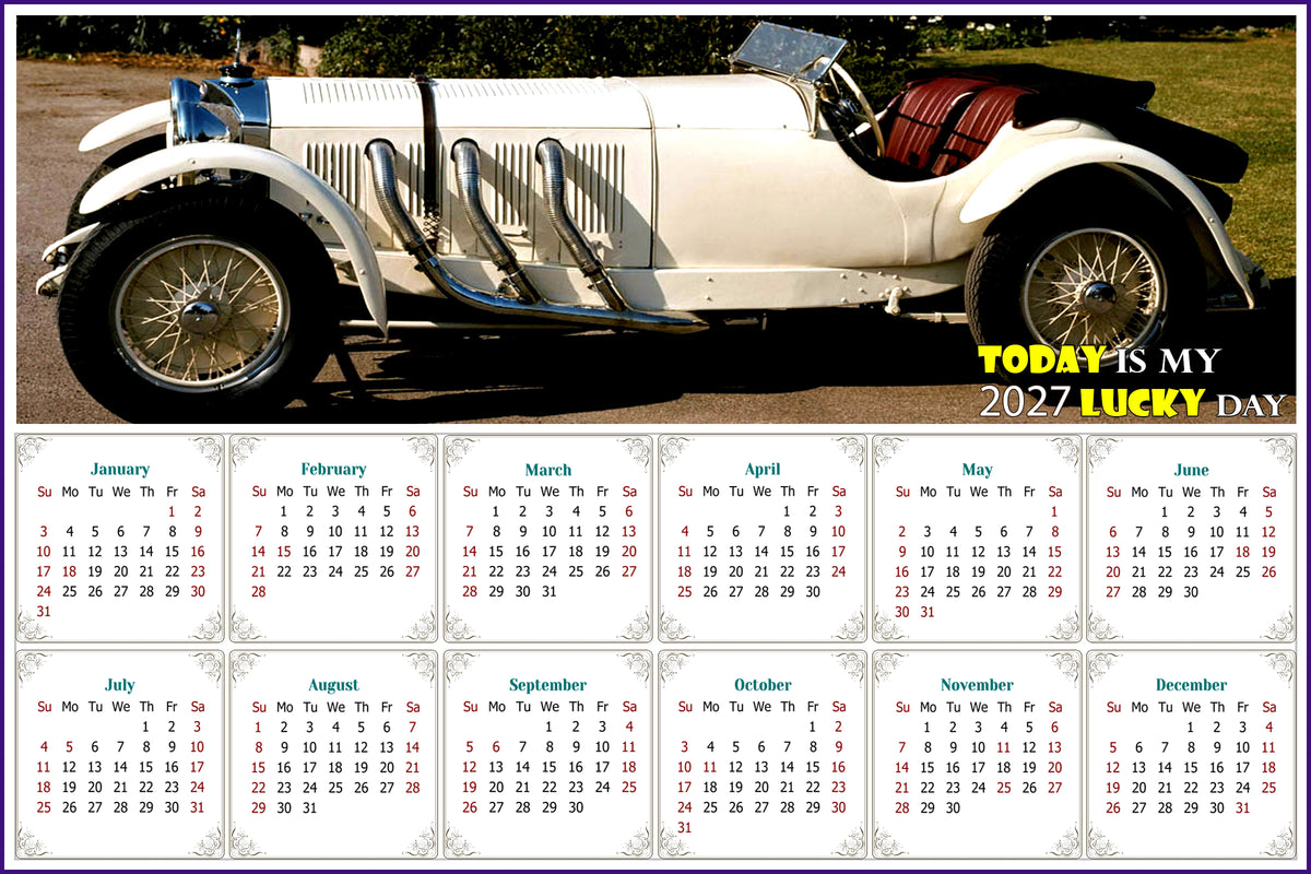 2027 Peel & Stick Calendar - Today is my Lucky Day - Removable, Repositionable - 050 (9"x 6")