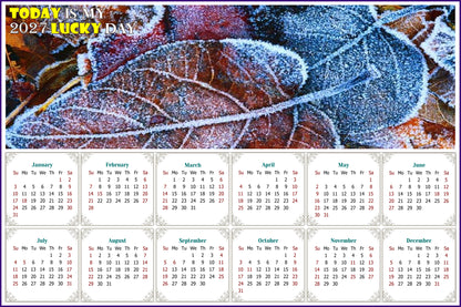 2027 Peel & Stick Calendar - Today is my Lucky Day - Removable, Repositionable - 036 (9"x 6")