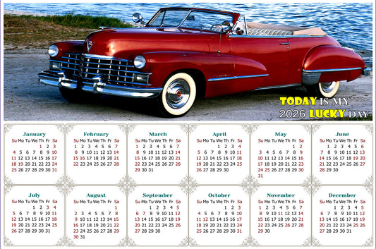 2026 Peel & Stick Calendar - Today is my Lucky Day - Removable, Repositionable - 044 (9"x 6")