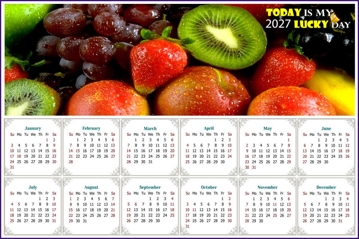 2027 Peel & Stick Calendar - Today is my Lucky Day - Removable, Repositionable - 040 (9"x 6")