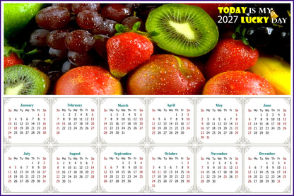 2027 Peel & Stick Calendar - Today is my Lucky Day - Removable, Repositionable - 040 (9"x 6")