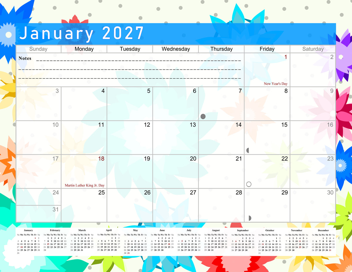 2026-2027 Monthly Magnetic/Desk Calendar - 18 Months Desktop (Edition #01)