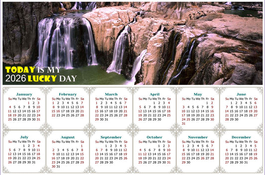 2026 Peel & Stick Calendar - Today is my Lucky Day - Removable, Repositionable - 031 (9"x 6")